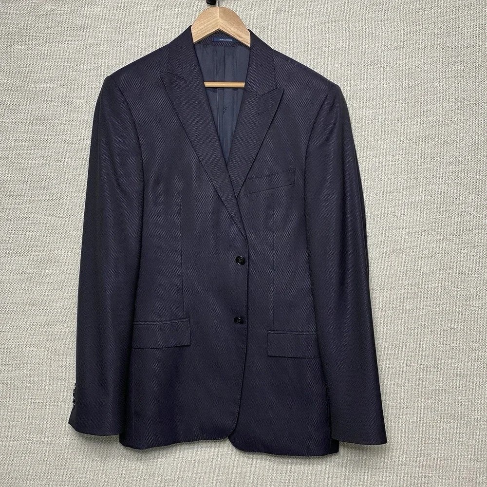 Versace Collection Blazer 50 (40R) Wool Blend 2B1V Peak Lapel Textured READ